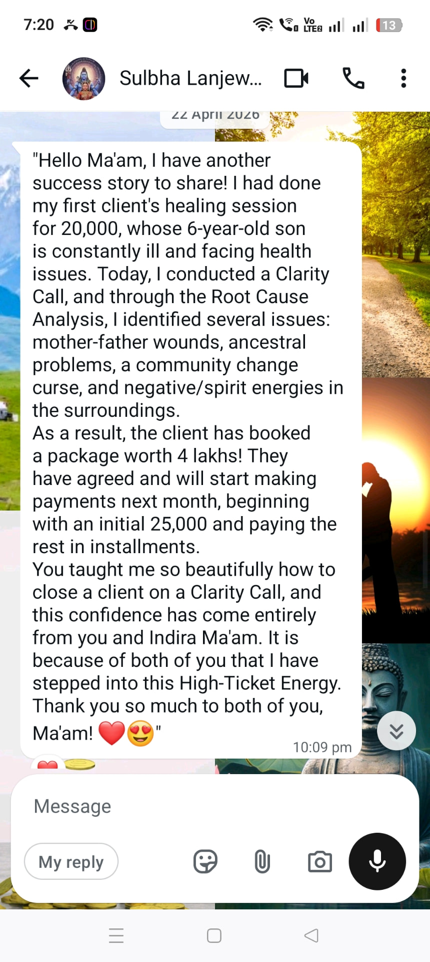 Student success story: client booked a package worth 4 lakhs